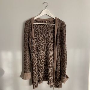 Free people leopard print cardigan